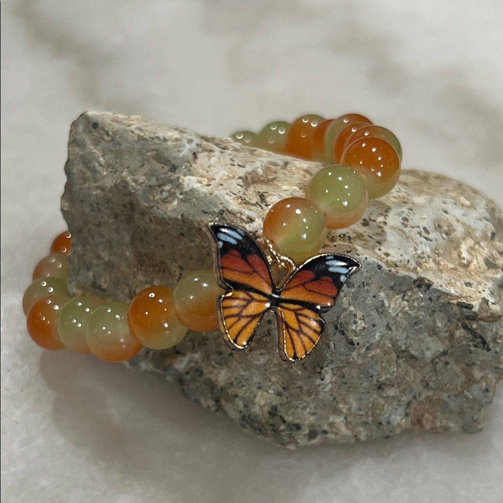 Butterfly Charm Beaded Bracelet